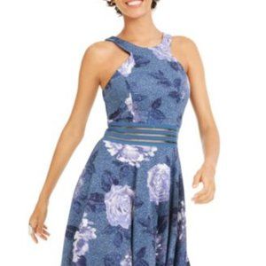 City Studio Dress Floral Junior Skater Lurex